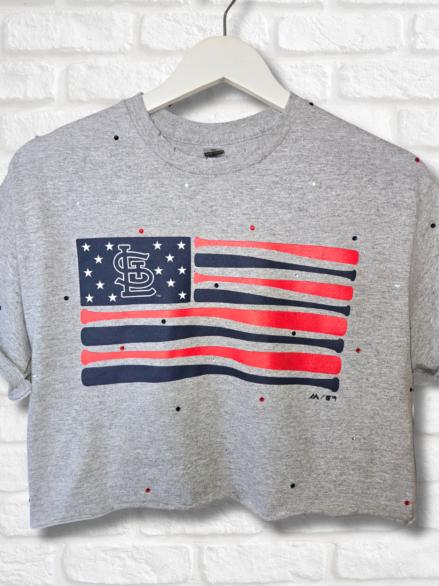 St. Louis Cardinals Stars & Stripes Crop Top- Medium