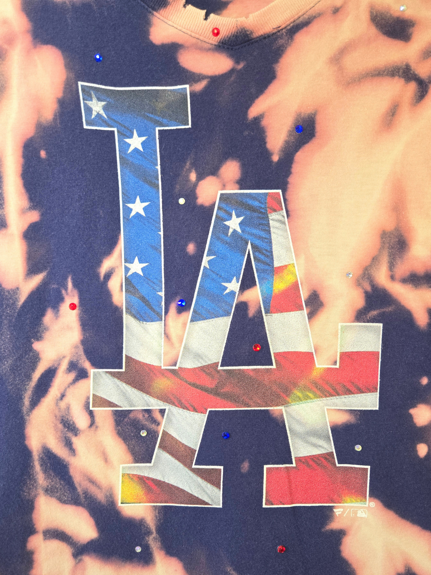 Los Angeles Dodgers Stars & Stripes Fitted Tee- Small