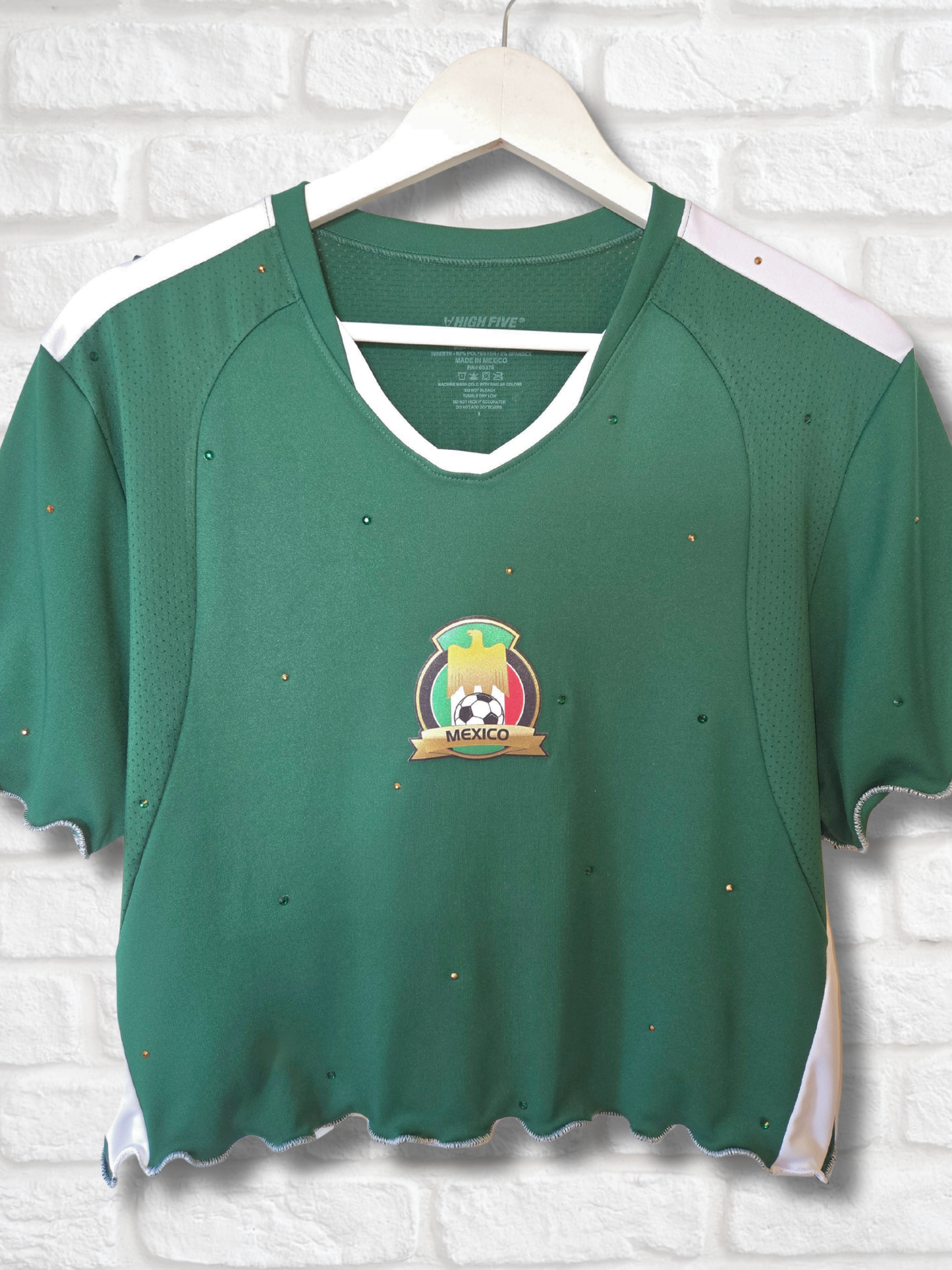 Team Mexico Ruffle Crop Top -  Medium