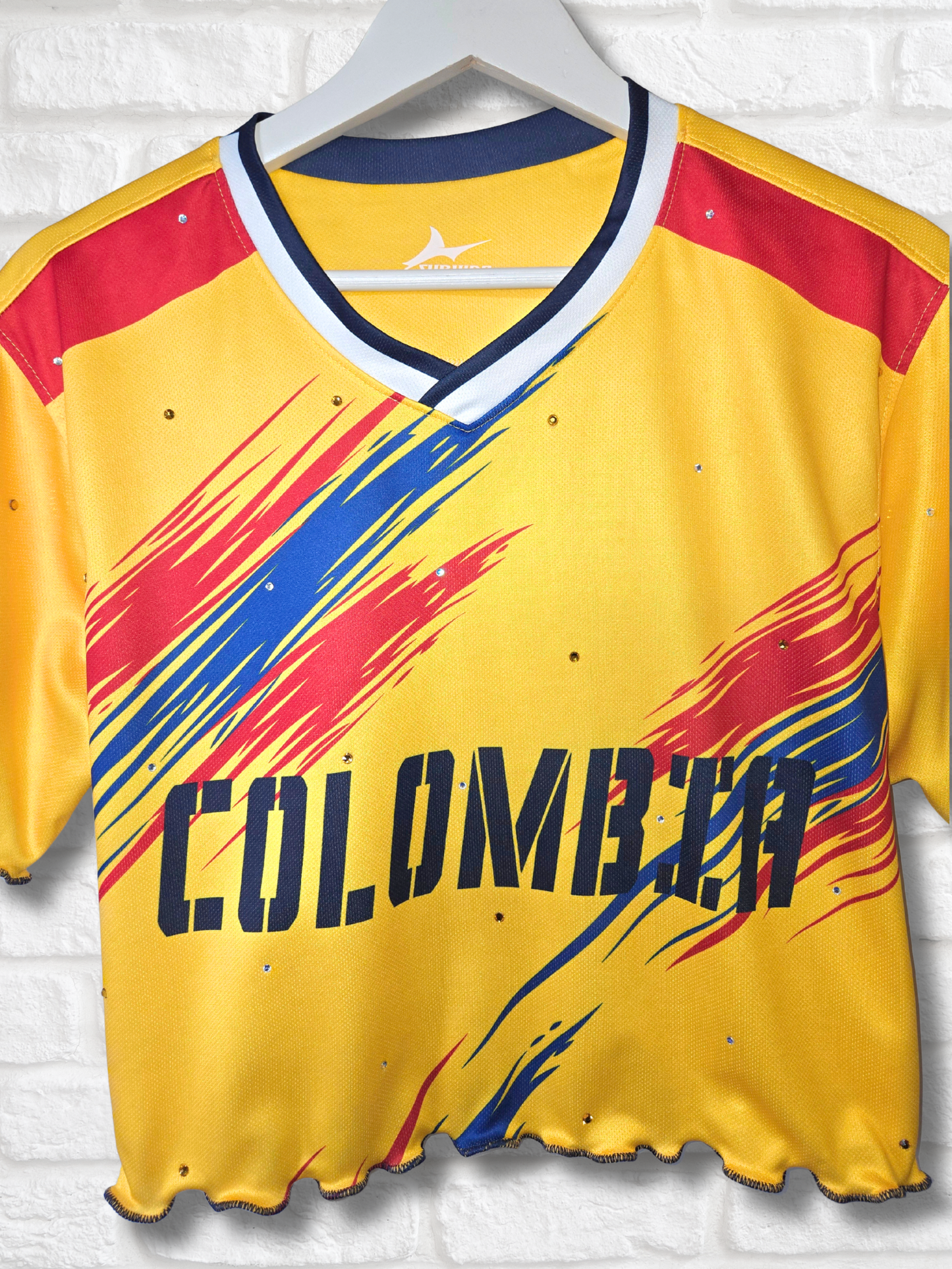Team Colombia Ruffle Crop Top -  Medium