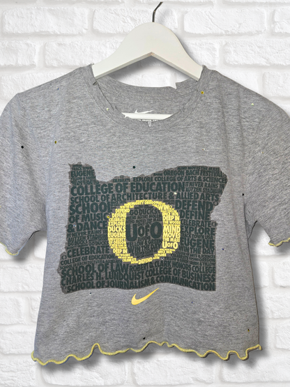 Oregon Ducks Ruffle Crop Top - XS