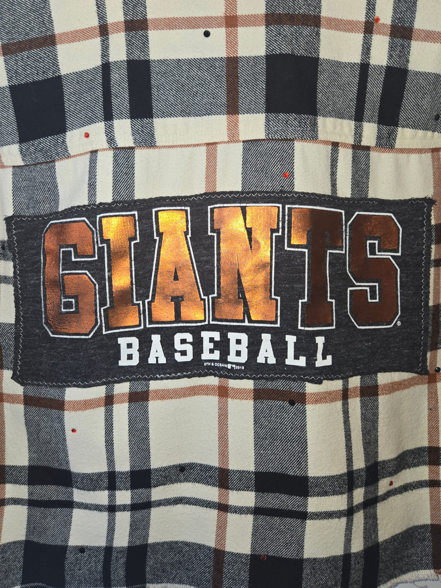 San Francisco Giants Rhinestone Crop Flannel - Small