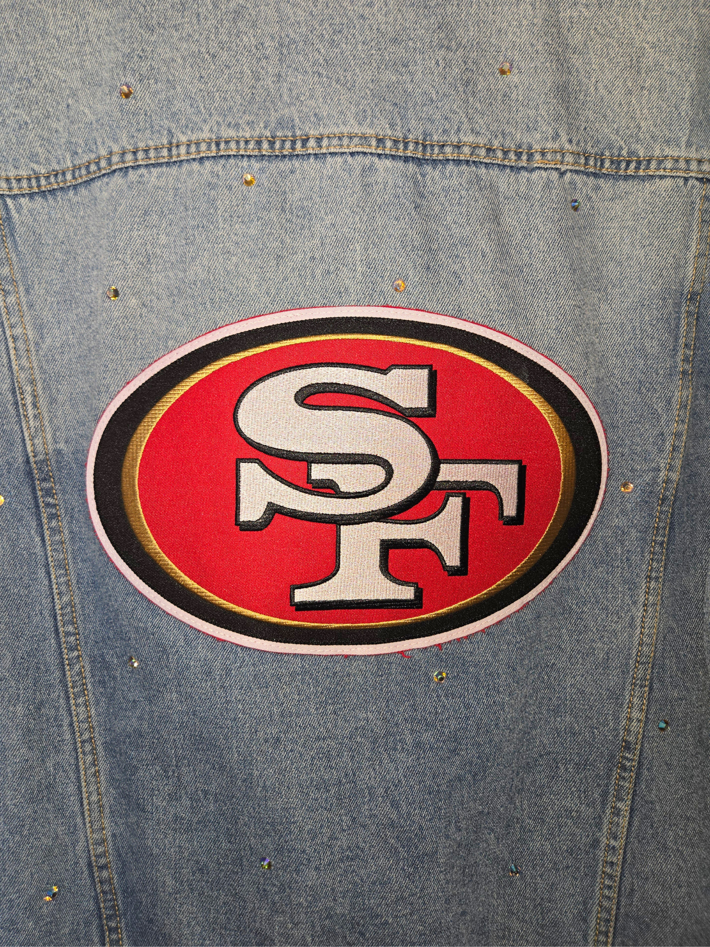 San Francisco 49ers Oversized Denim Jacket- Medium