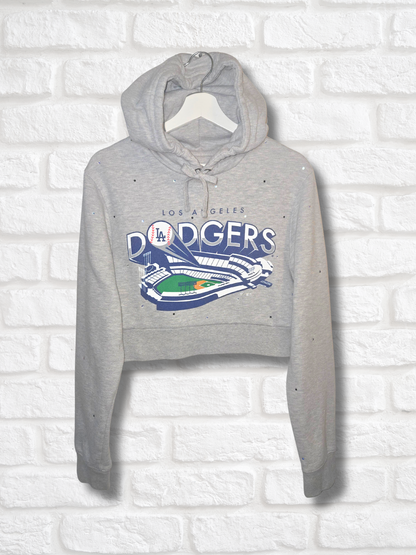 Los Angeles Dodgers Crop Hoodie- Small