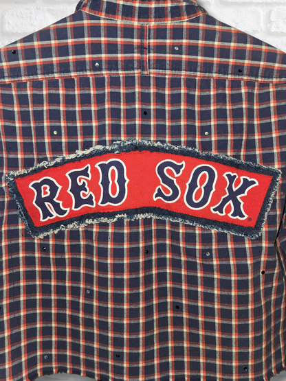 Boston Red Sox Crop Flannel- Medium