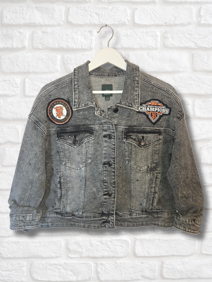San Francisco Giants Crop Rhinestone Denim Jacket