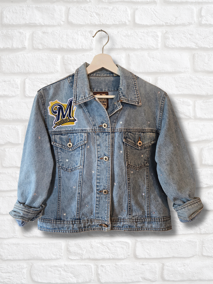Milwaukee Brewers Crop Denim Jacket
