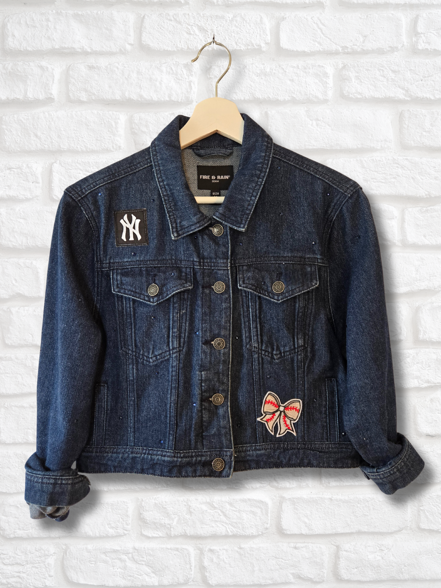 New York Yankees Crop Denim Jacket