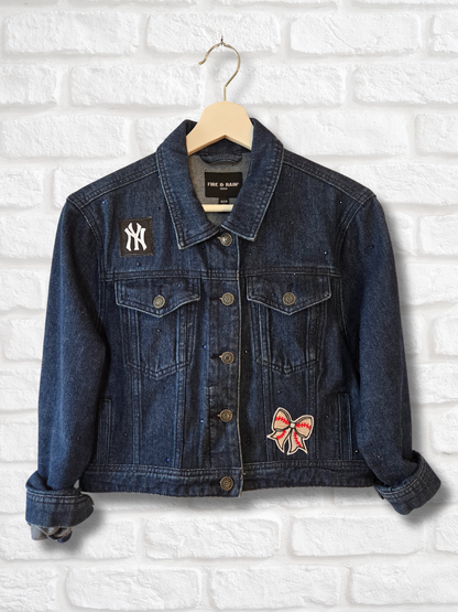 New York Yankees Crop Denim Jacket