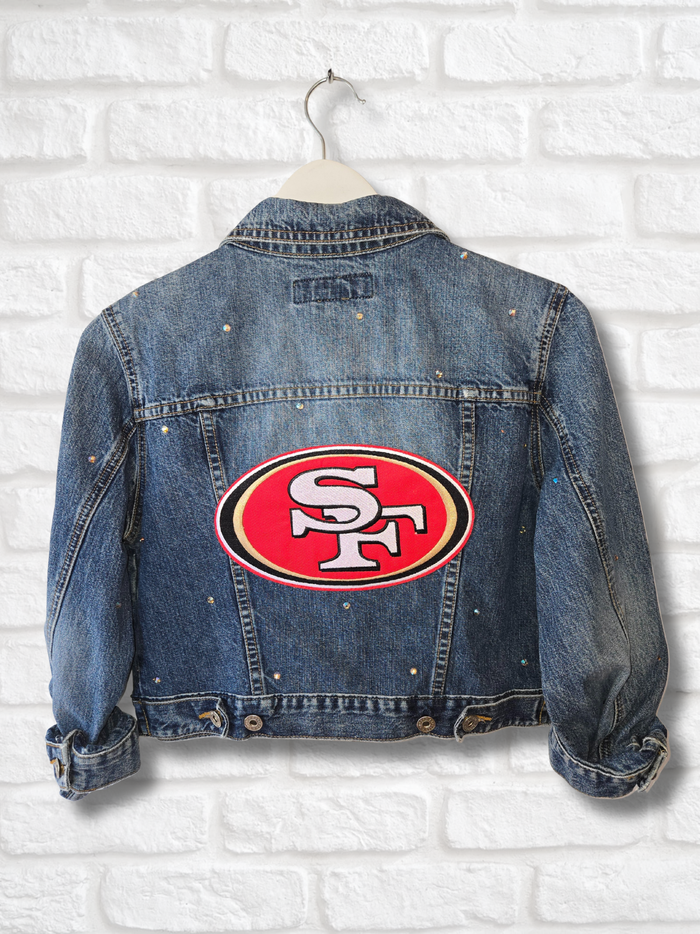 San Francisco 49ers Crop Denim Jacket