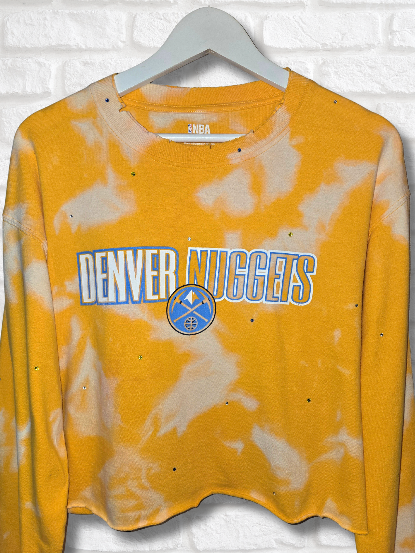 Denver Nuggets Long Sleeve Crop Top - Large