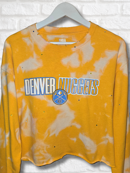 Denver Nuggets Long Sleeve Crop Top - Large