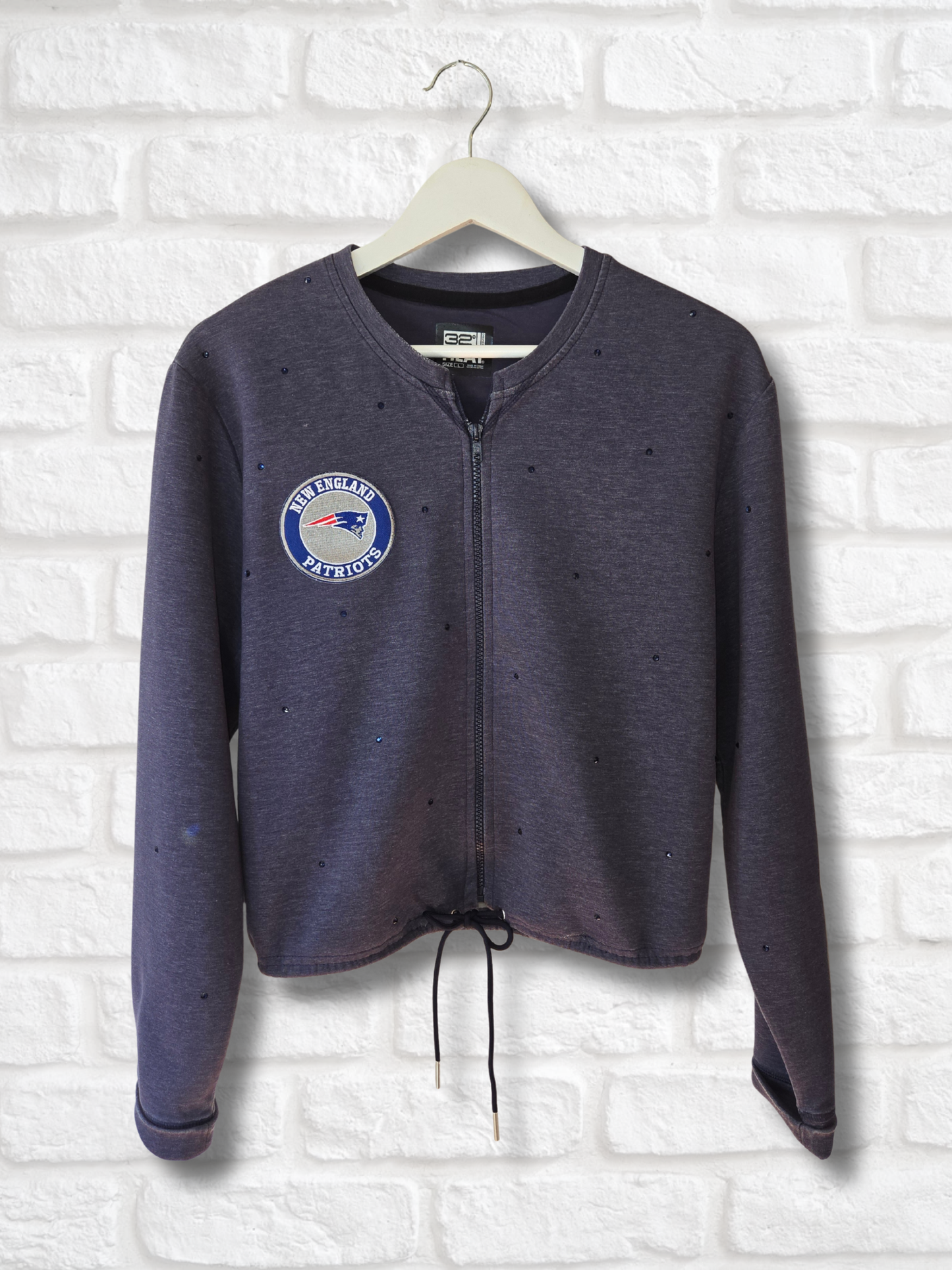 New England Patriots Crop Zip-Up Sweatshirt