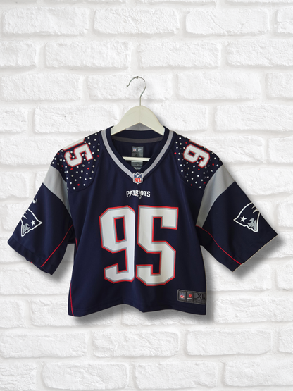 New England Patriots Rhinestone Crop Jersey