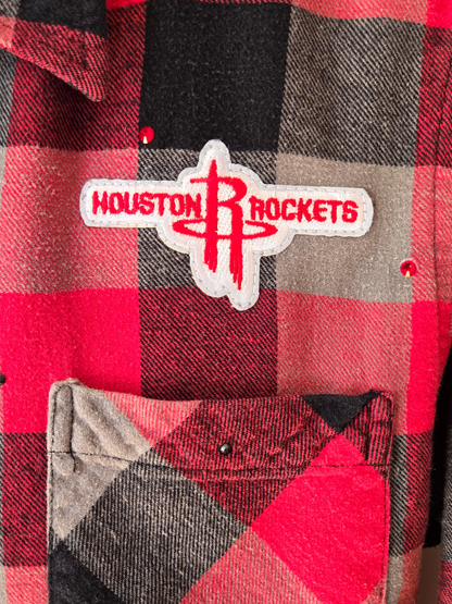 Houston Rockets Rhinestone Crop Flannel - Medium