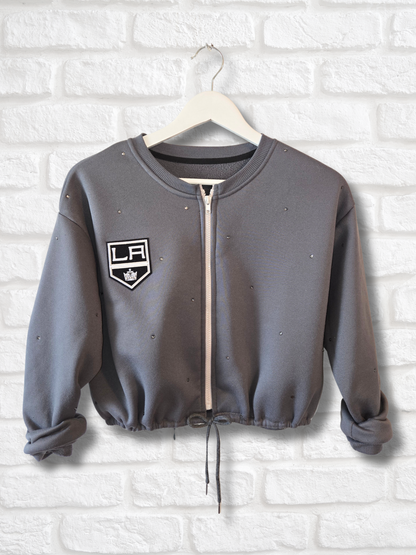 LA Kings Crop Zip-Up Sweatshirt - S/M