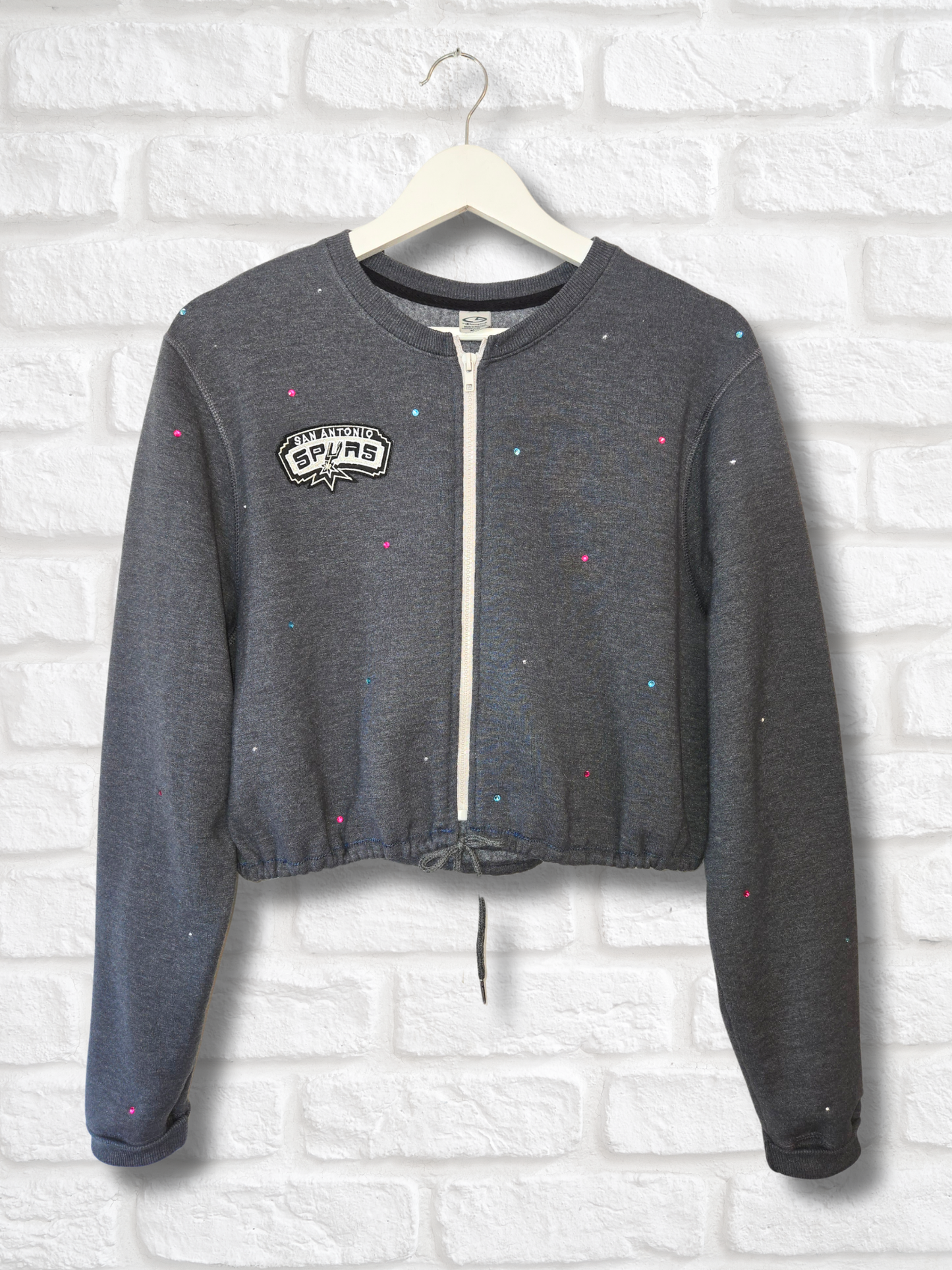 San Antonio Spurs Crop Zip-Up Sweatshirt - Small/Medium