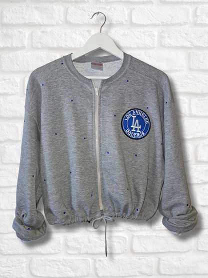 Los Angeles Dodgers Crop Zip-Up Sweatshirt - L/XL