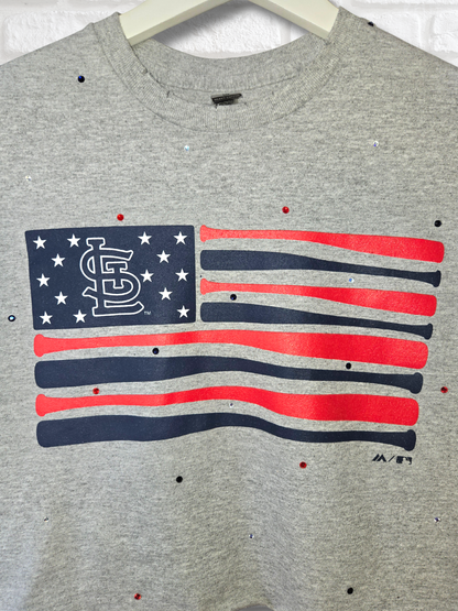 St. Louis Cardinals Stars & Stripes Crop Top- Medium