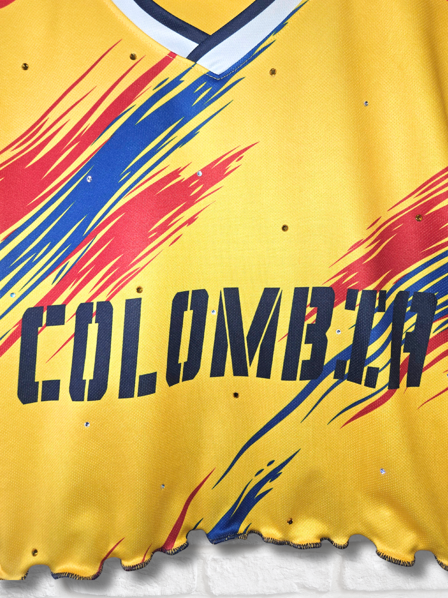 Team Colombia Ruffle Crop Top -  Medium