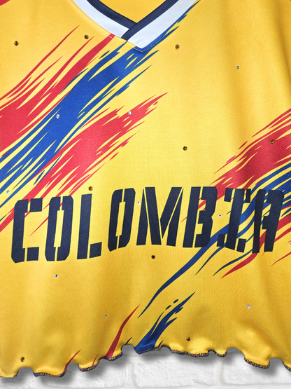 Team Colombia Ruffle Crop Top -  Medium
