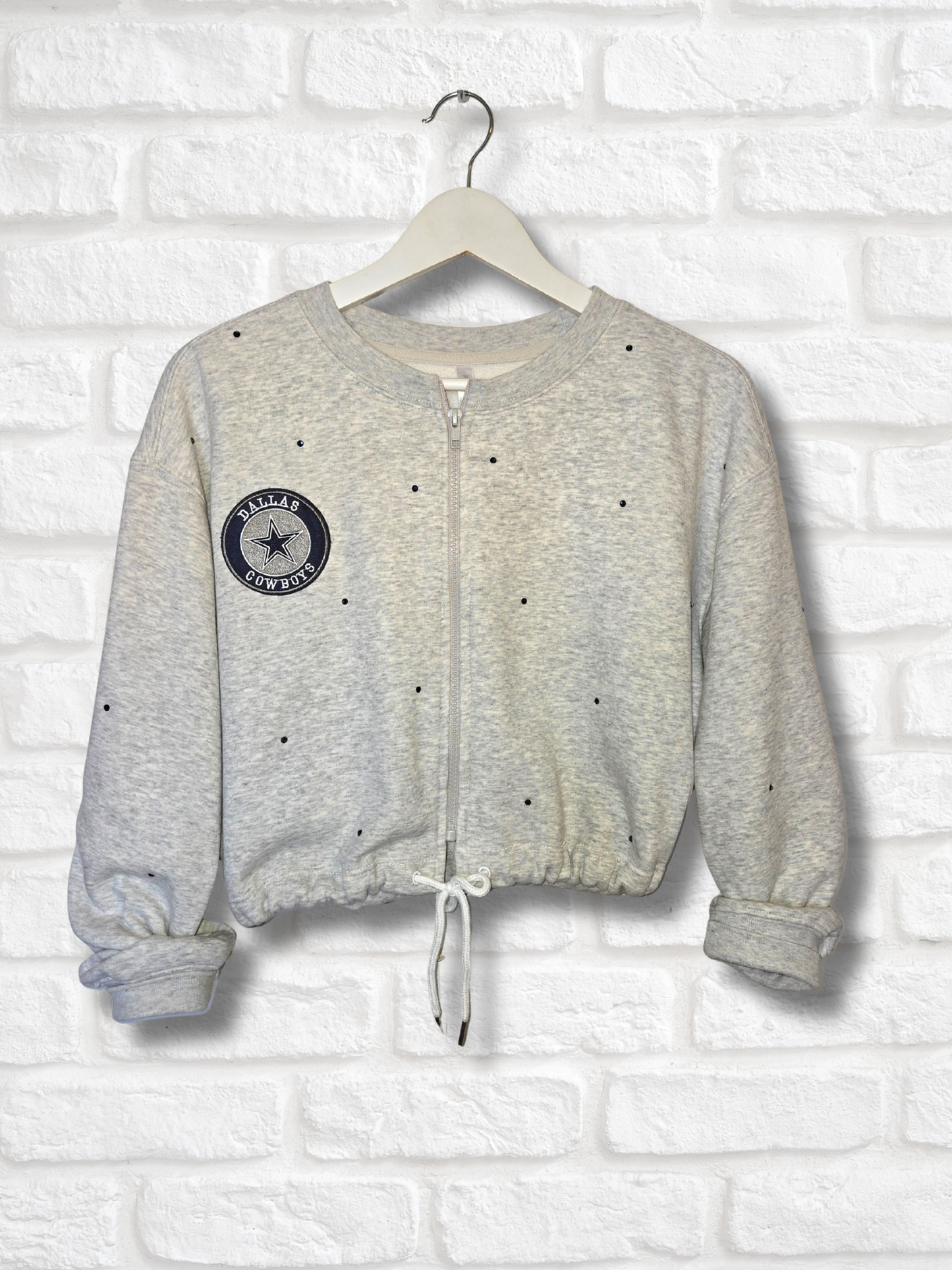 Dallas Cowboys Crop Zip-Up Sweatshirt- Medium