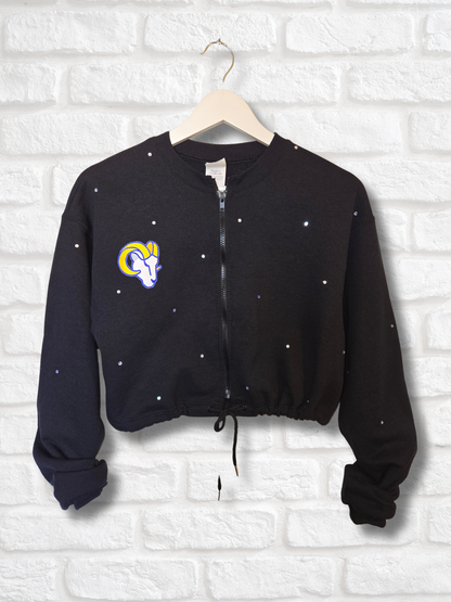 Los Angeles Rams Crop Zip-Up Sweatshirt- Medium