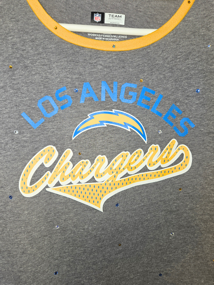 Los Angeles Chargers Ruffle Crop Top - Large