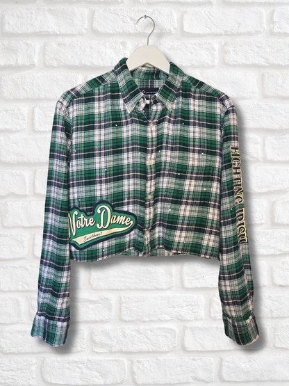 Notre Dame Crop Flannel- Large