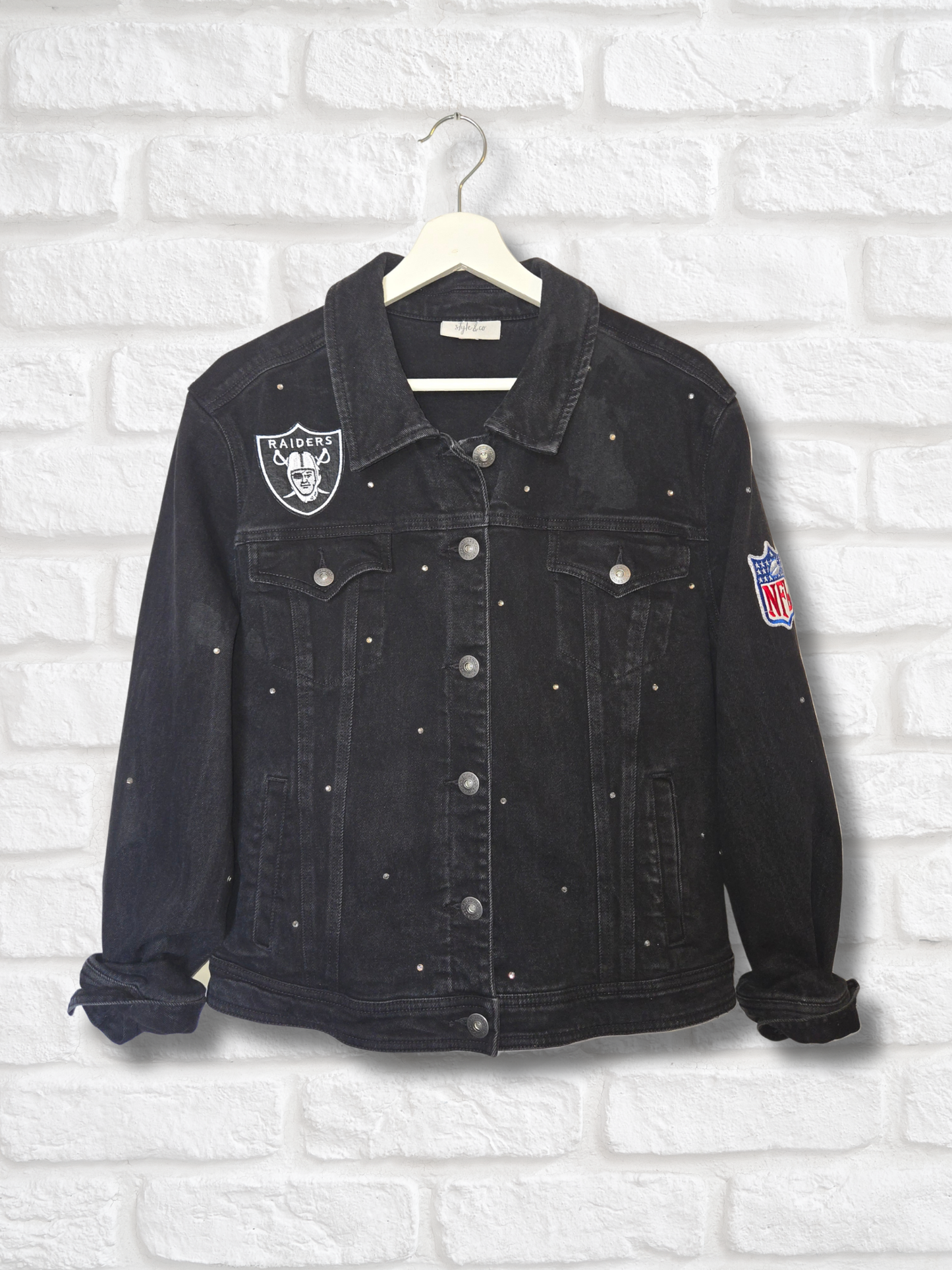 Las Vegas Raiders Oversized Denim Jacket- XL