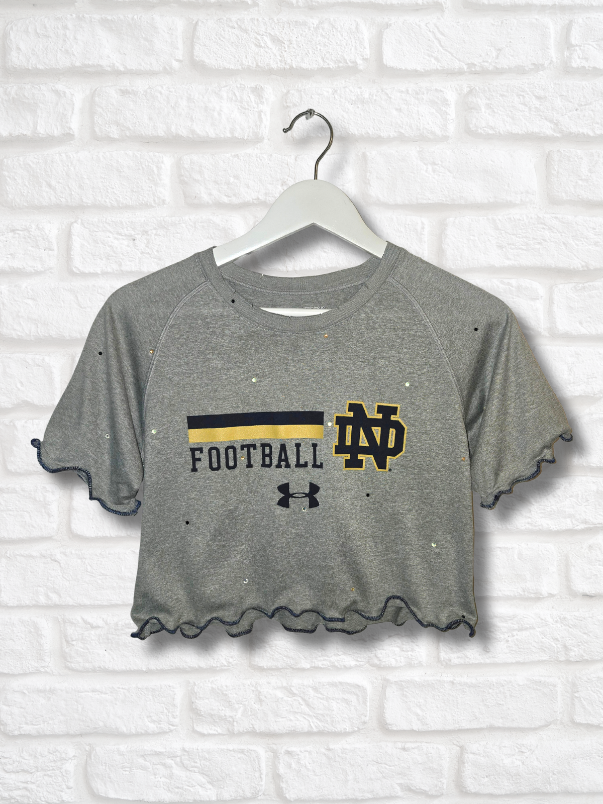Notre Dame Ruffle Crop Top - Small