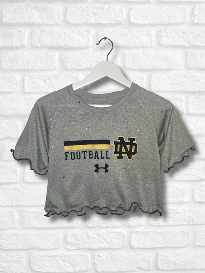 Notre Dame Ruffle Crop Top - Small
