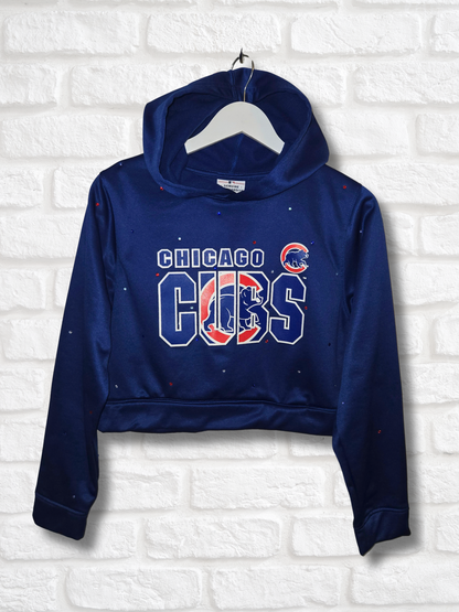 Chicago Cubs Crop Hoodie- Small