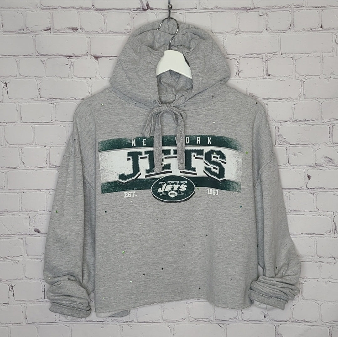 New York Jets Crop Hoodie