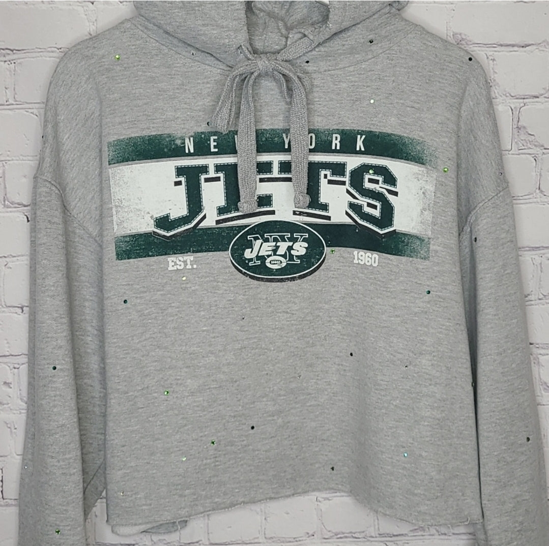 New York Jets Crop Hoodie