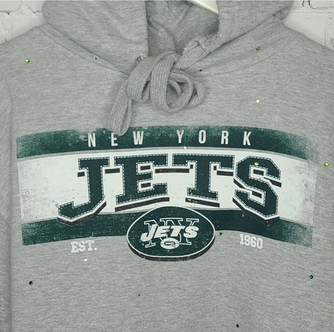 New York Jets Crop Hoodie