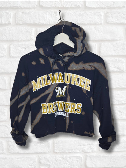 Milwaukee Brewers Crop Hoodie- Medium
