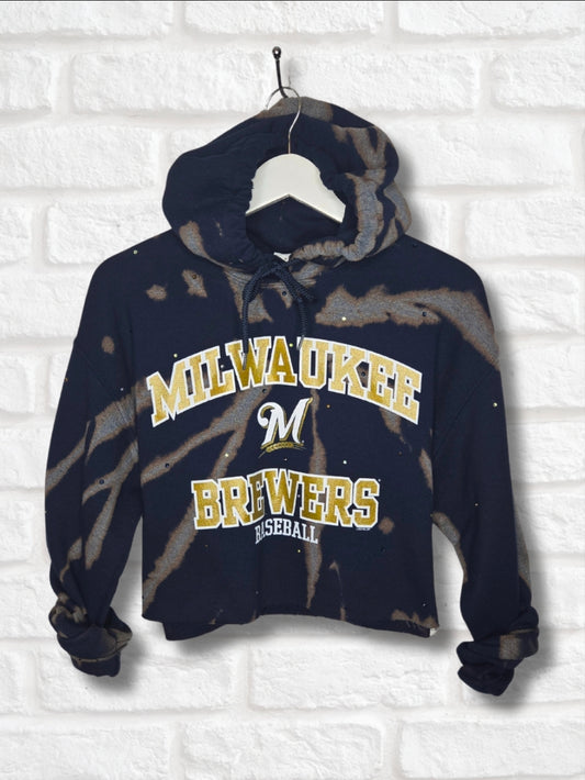 Milwaukee Brewers Crop Hoodie- Medium
