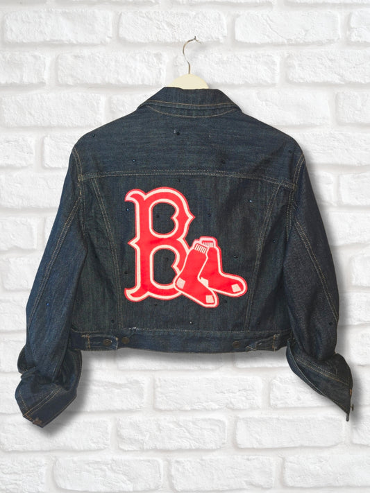 Boston Red Sox Crop Denim Jacket