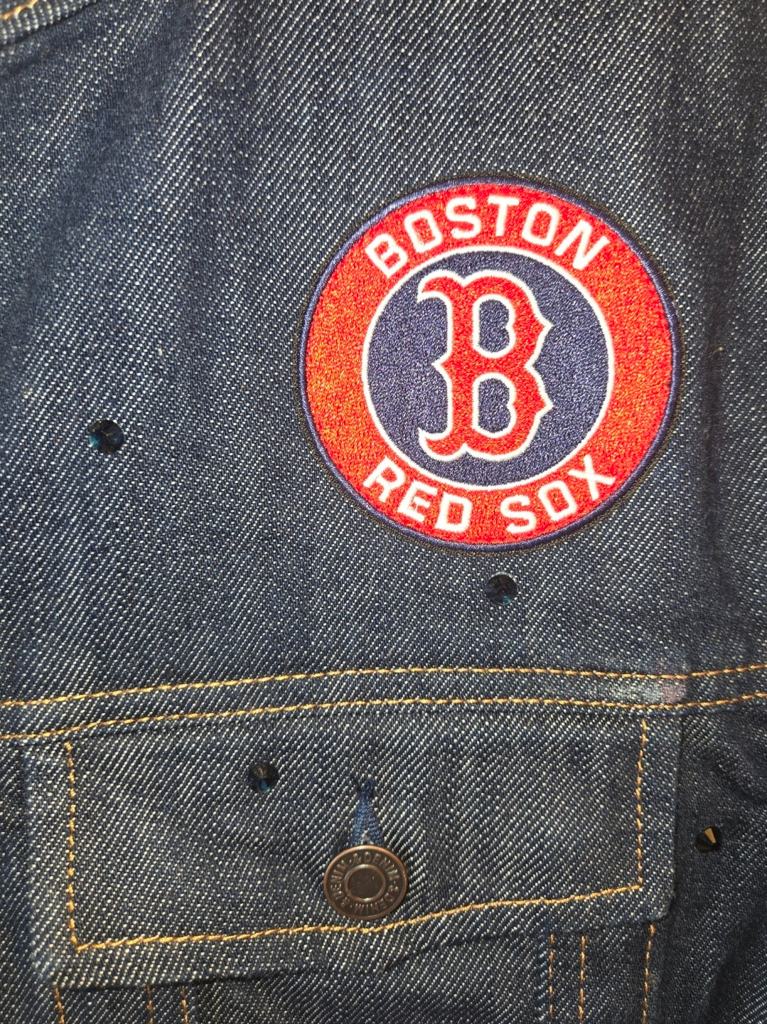 Boston Red Sox Crop Denim Jacket