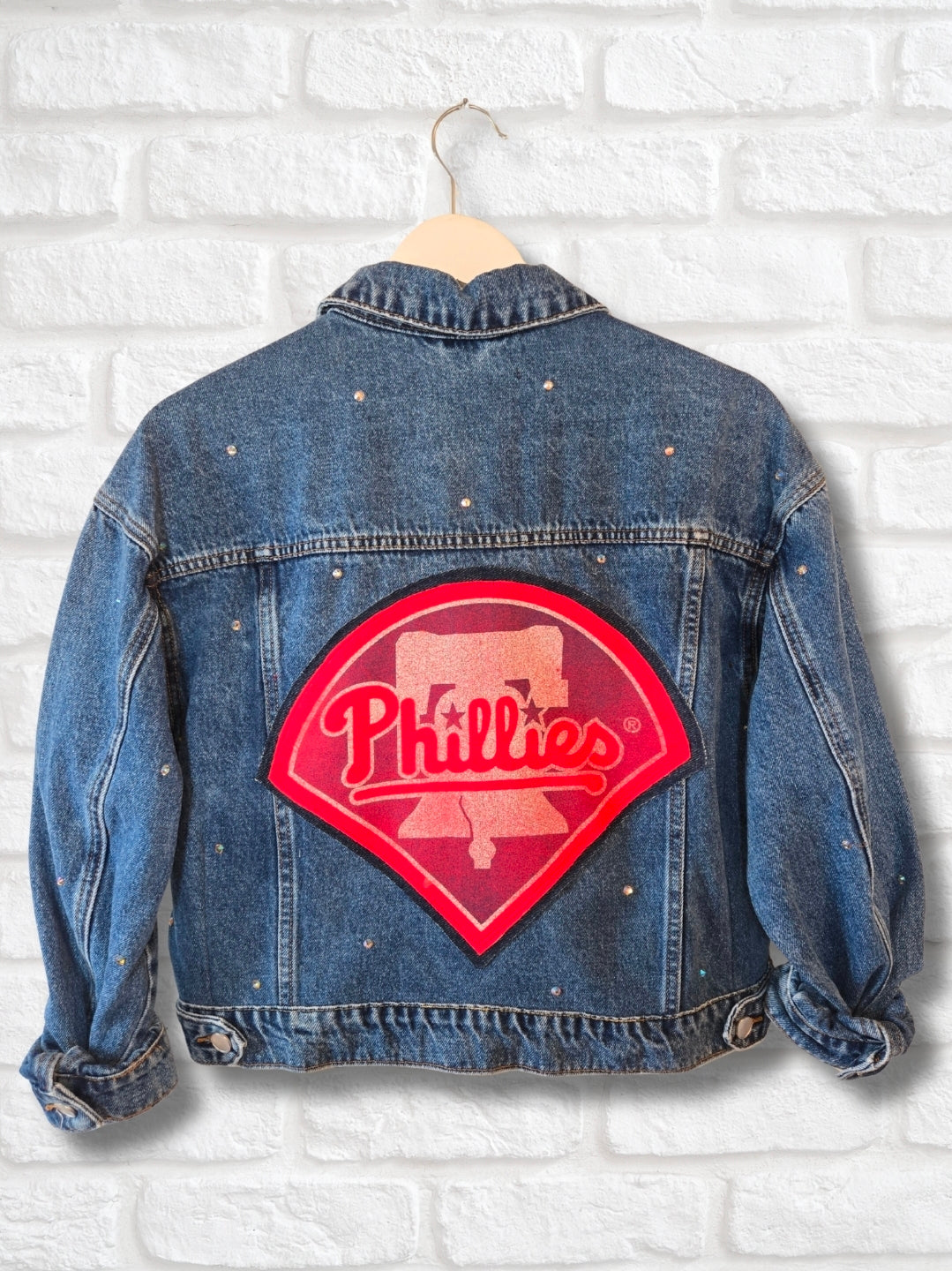 Philadelphia Phillies Crop Denim Jacket- Large