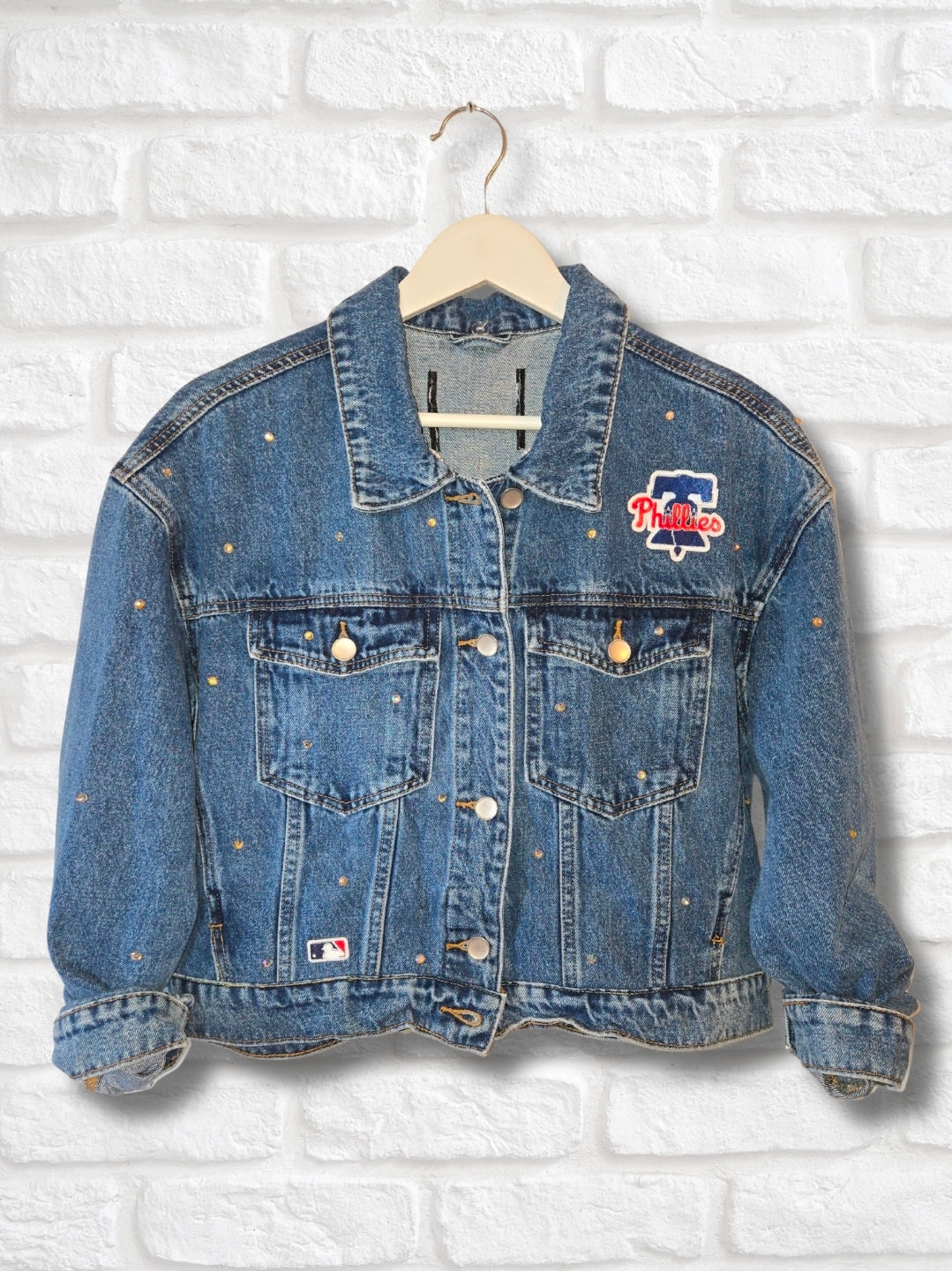 Philadelphia Phillies Crop Denim Jacket- Large
