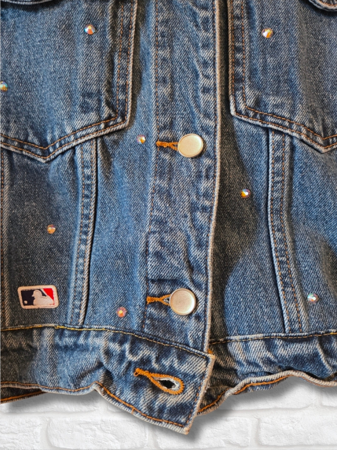 Philadelphia Phillies Crop Denim Jacket- Large