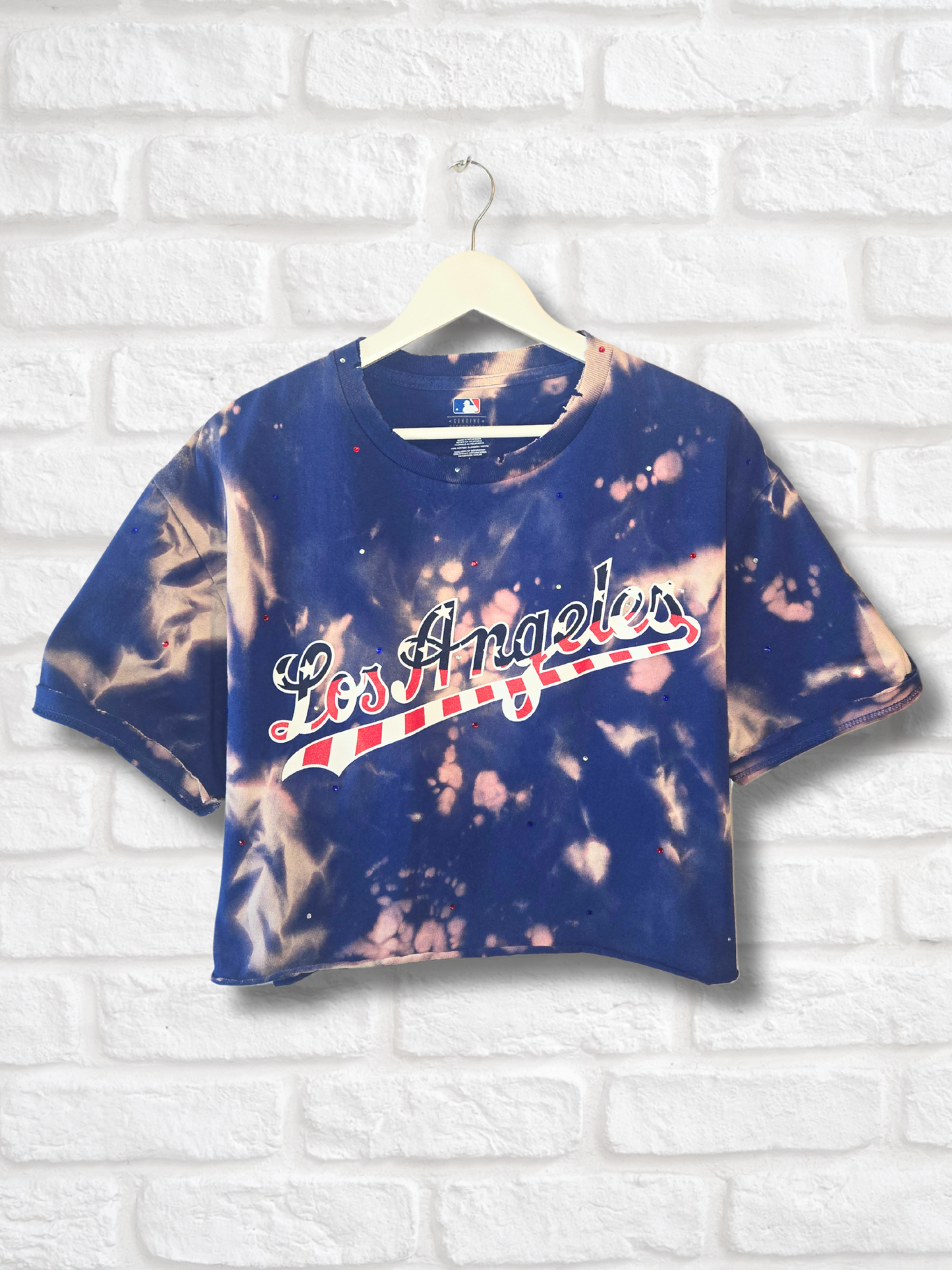 Los Angeles Dodgers Stars & Stripes Crop Top- Large