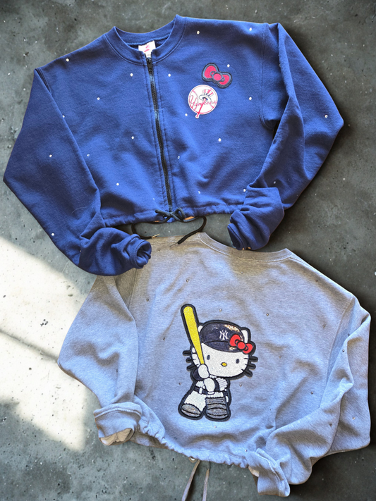 New York Yankees HK Crop Zip-Up Sweatshirt