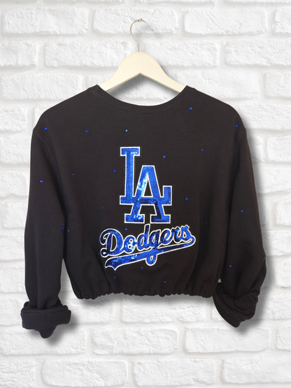 Los Angeles Dodgers Crop Zip-Up Sweatshirt - Large
