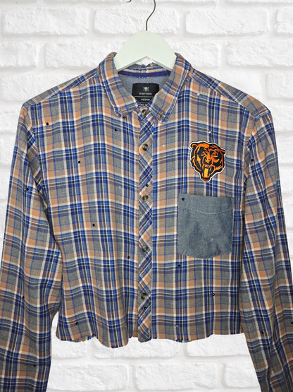 Chicago Bears Crop Flannel