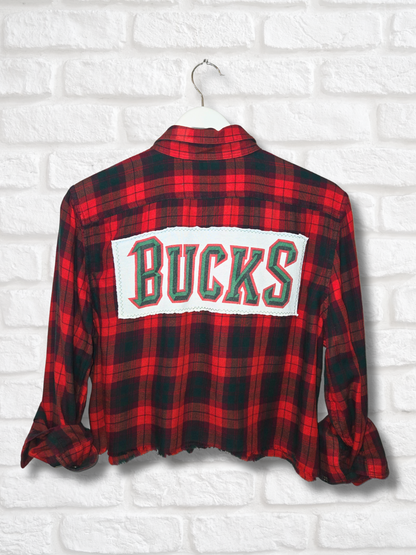 Milwaukee Bucks Crop Flannel