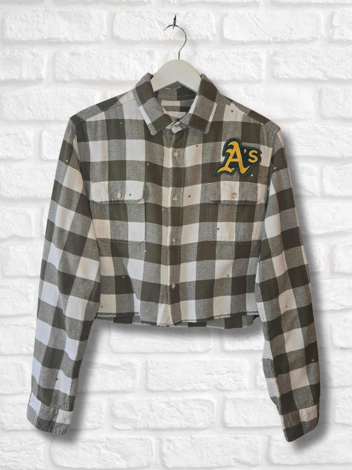 Oakland Athletics Crop Flannel