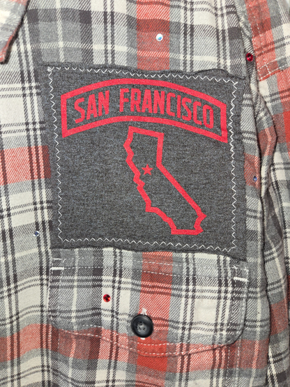 San Francisco 49ers Rhinestone Crop Flannel